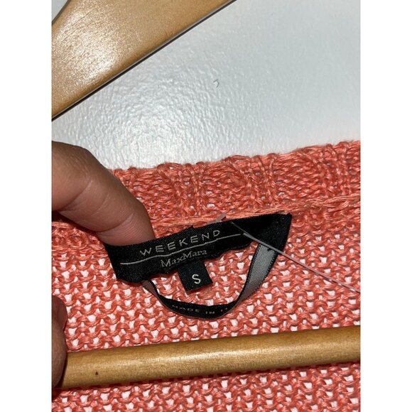 Max Mara Weekend Linen Womens V-Neck Knit Sweater S Coral Size S Small - Picture 4 of 10